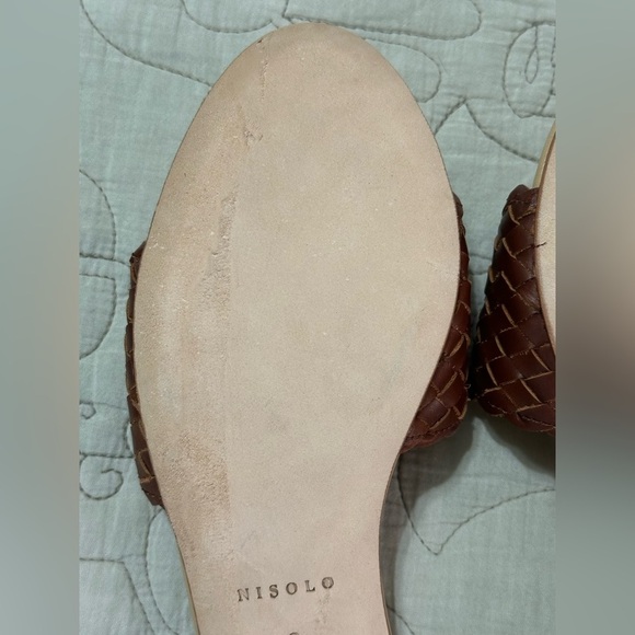 NEW Nisolo ISLA Slide Sandal Sz 9 Brandy Woven Leather - Picture 7 of 8